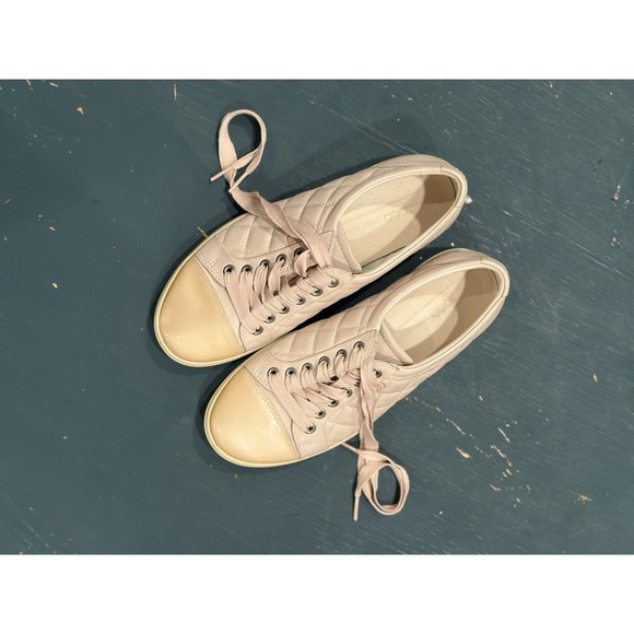Ecco Shoes - ECCO Blush Pink Quilted Soft Leather Patent Leather Low Rise Sneakers Women